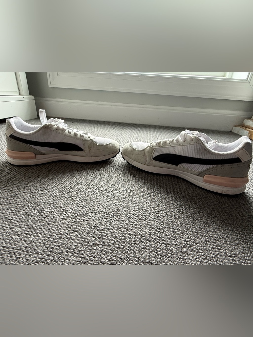 Puma White Black Pink Casual Mesh Sneakers